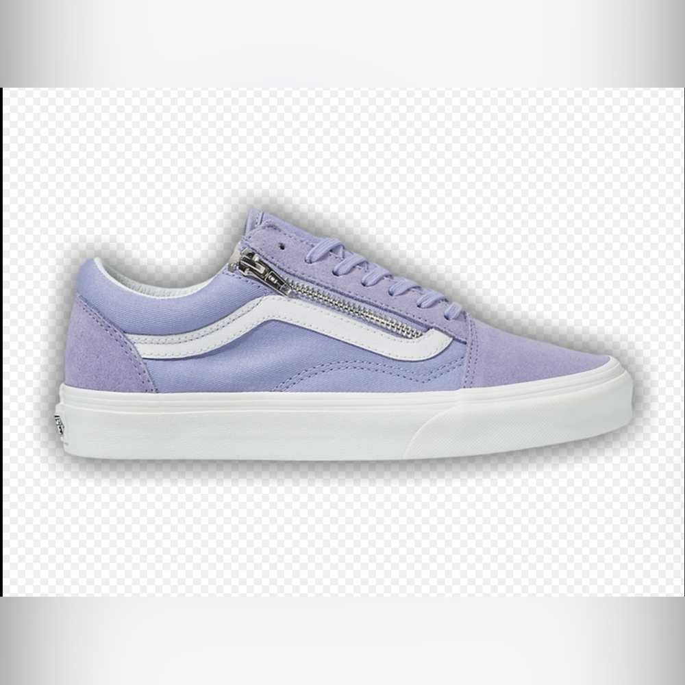 Lavender Low-Top Sneakers with White Stripe